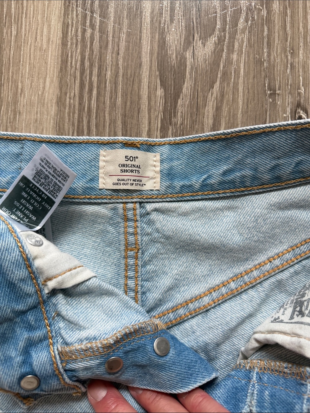 Levi’s Denim 501 Distressed Shorts - Light Wash - image 3